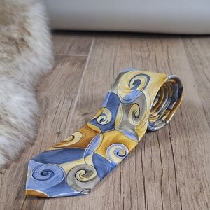 #1037 J. Garcia 100 % Silk Emerging Elephant Collection 53 Swirl Tie